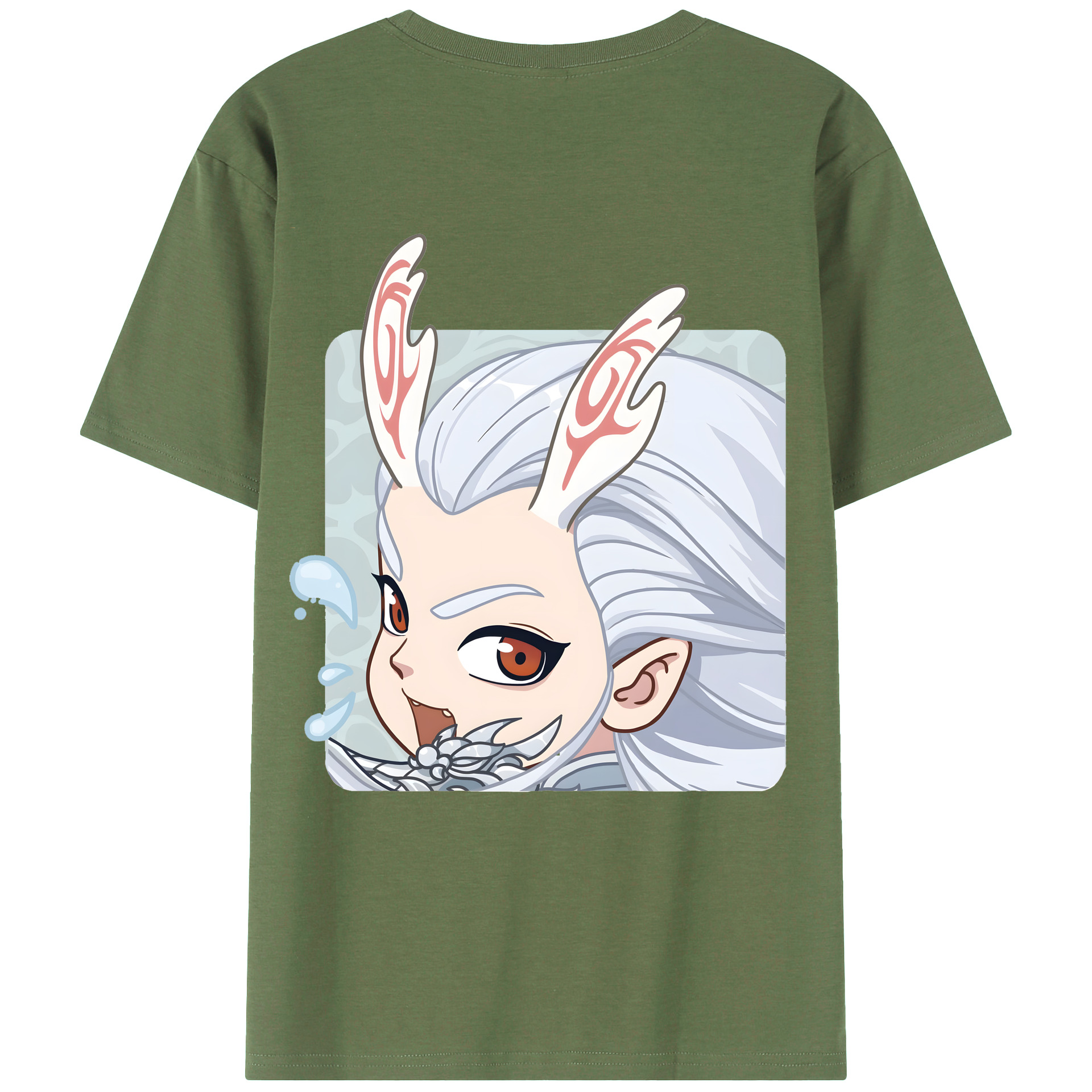 （画像用） Ne Zha 2 ナタ 魔童の大暴れ 綿100％ メンズ半袖Tシャツ（バックプリント） 通気性